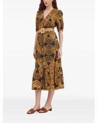 La Petite Francaise - Racine V-Neck Abstract-Print Maxi Dress - Lyst