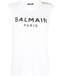 Balmain - 3-Button Tank Top - Lyst
