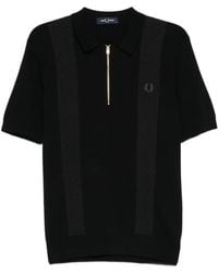 Fred Perry - Textured-Panel Zip-Up Sweater - Lyst