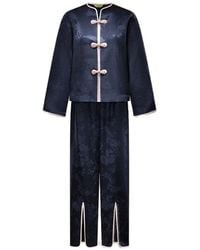 Shanghai Tang - Floral Slit Pyjama Set - Lyst
