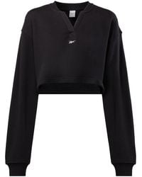 Reebok - Logo-Embroidered V-Neck Sweatshirt - Lyst