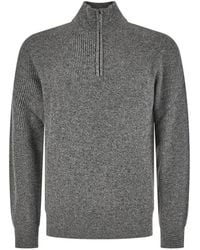 Piacenza Cashmere - Ribbed-Knit Quarter-Zip Sweater - Lyst
