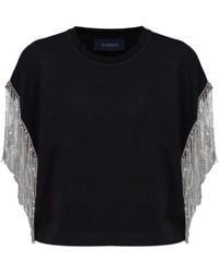 Sportmax - Rhinestone-Fringe Boxy T-Shirt - Lyst