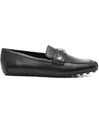 Michael Kors - Mocassins En Cuir À Plaque Logo - Lyst