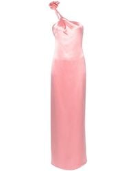 Magda Butrym - Floral-Applique Silk Satin Gown - Lyst