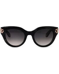 Roberto Cavalli - Zonnebril Met Cat-Eye Montuur En Logoplakkaat - Lyst