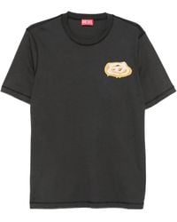 DIESEL - T-Shirt With Oval D Logo Print - Lyst