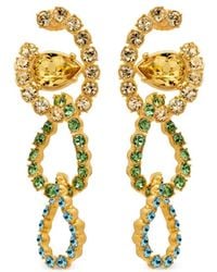 Oscar de la Renta - Rhinestone Drop Earrings - Lyst