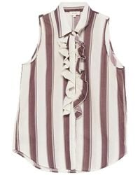 Diega - Blusa A Rayas Con Volantes - Lyst