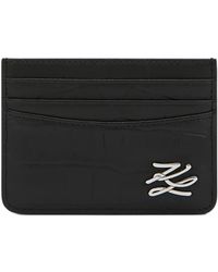 KARL LAGERFELD - K/Croc Leather Cardholder - Lyst