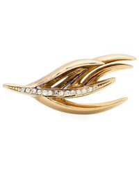 Shaun Leane - 18Kt Vermeil Feather Diamond Single Stud Earring - Lyst