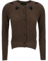 Simone Rocha - Crystal-Embellished Cashmere Cardigan - Lyst