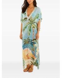 FARM Rio - Embroidered Side-Slits Maxi Kimono - Lyst