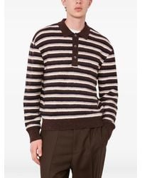 Officine Generale - Patchi Striped Polo Sweater - Lyst