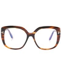 Tom Ford - Tortoiseshell-Effect Square-Frame Glasses - Lyst