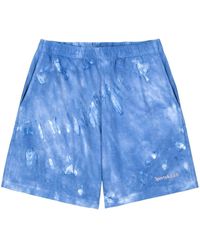 Sporty & Rich - Logo-embroidered Cotton Track Shorts - Lyst