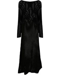 Semicouture - Open-knit Cotton Maxi Dress - Lyst