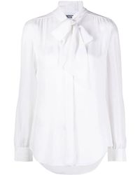 Moschino - Silk Pussy-Bow Blouse - Lyst