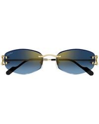 Cartier - C De Cartier Geometric-Frame Sunglasses - Lyst