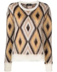 Etro - Multicolour Diamond Pattern Sweater With Cozy Text - Lyst