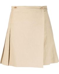 KENZO - Box-pleated A-line Wrap Miniskirt - Lyst