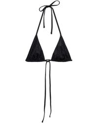 Prada - Top de bikini con placa del logo - Lyst