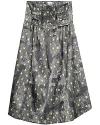 Ganni - Maxi-Rok Met Bloemenprint - Lyst