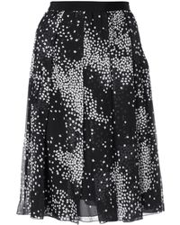 Giambattista Valli Falda plisada con estampado geométrico - Negro