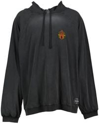 032c - Bar Embroidered Distressed Hoodie - Lyst