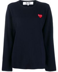 COMME DES GARÇONS PLAY - Heart Logo Patch Sweater - Lyst