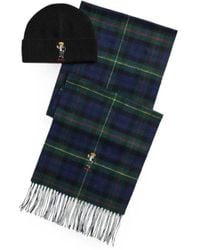Polo Ralph Lauren - Polo Bear Tartan-Print Scarf And Beanie Hat Set - Lyst