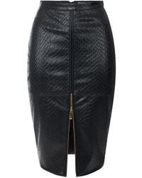 Elisabetta Franchi - Faux Leather Midi Skirt - Lyst