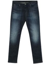 Emporio Armani - Faded-Effect Whiskered Jeans - Lyst