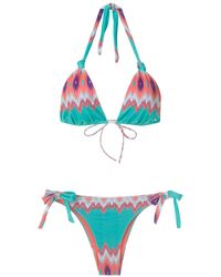 Brigitte Bardot Bikini Met Print - Blauw