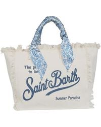 MC2 Saint Barth - Vanity Logo-Print Frayed Tote Bag - Lyst