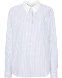 Acne Studios - Logo-embroidered Striped Button-up Shirt - Lyst