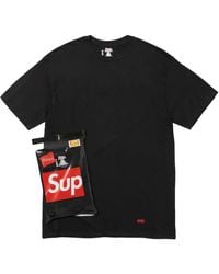 Supreme - X Hanes Tagless T-Shirt (Pack Of Three) - Lyst