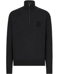 Dolce & Gabbana - Dolce & Gabbana Crewneck Sweatshirt With Logo Plaque - Lyst