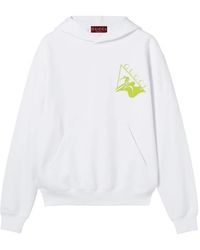 Gucci - Logo-Print Cotton Hoodie - Lyst