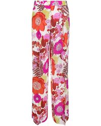 P.A.R.O.S.H. - Floral-print Flared Trousers - Lyst