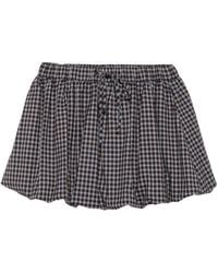 ELEH - Check-Pattern Puff Mini Skirt - Lyst