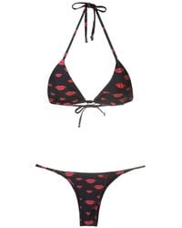 Amir Slama - All-Over Lip-Print Bikini Set - Lyst