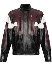 DSquared² - Chaqueta De Cuero Con Diseño Colour Block Y Cuello Alto - Lyst