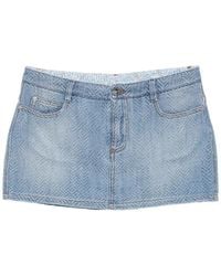 Ermanno Scervino - Pattern Mini Denim Skirt - Lyst