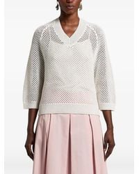 Peserico - Sequinnedv-Neck Open Sweater - Lyst