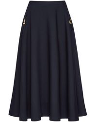 Valentino Garavani - Crepe Couture Midi Skirt - Lyst