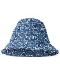 Fendi - Flower-Embroidered Denim Hat - Lyst