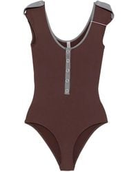 GIMAGUAS - Petra Button Contrast-Trim Swimsuit - Lyst