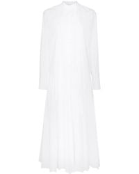 Valentino Garavani - Pleated Cotton-Blend Poplin Dress - Lyst