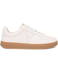 Tommy Hilfiger - Th Monogram Leather Court Trainers - Lyst
